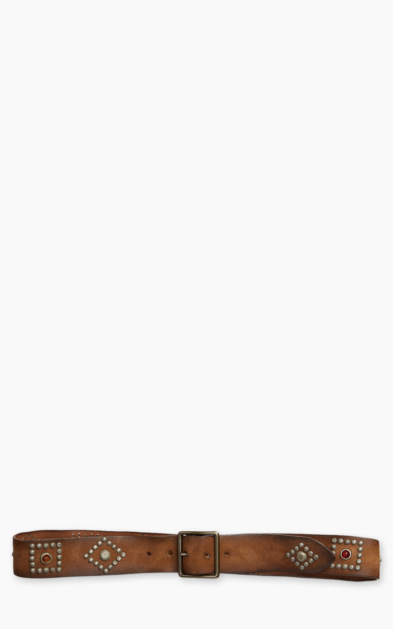 RRL Studded Roughout Leather Belt Light Brown