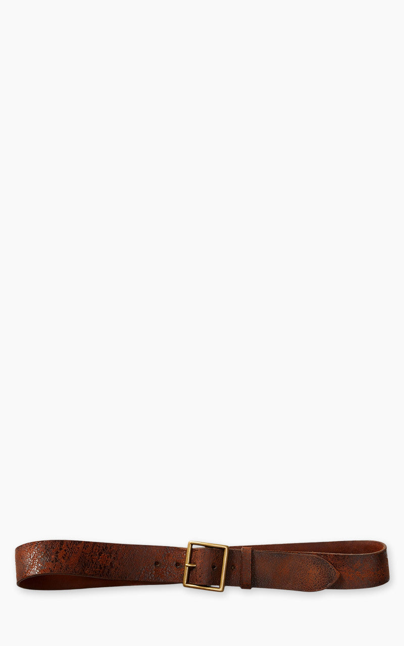 RRL Jones Distressed Leather Belt Distressed Tan