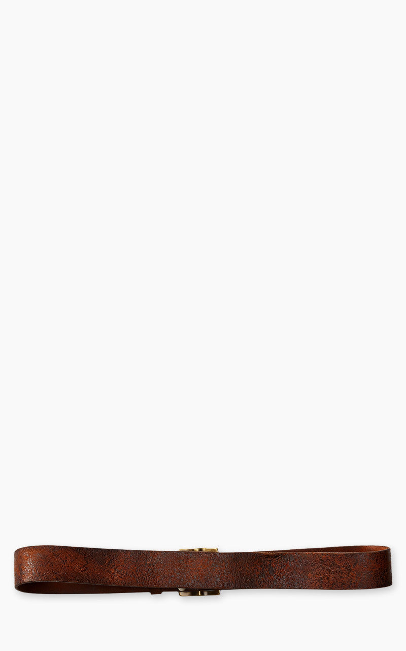 RRL Jones Distressed Leather Belt Distressed Tan