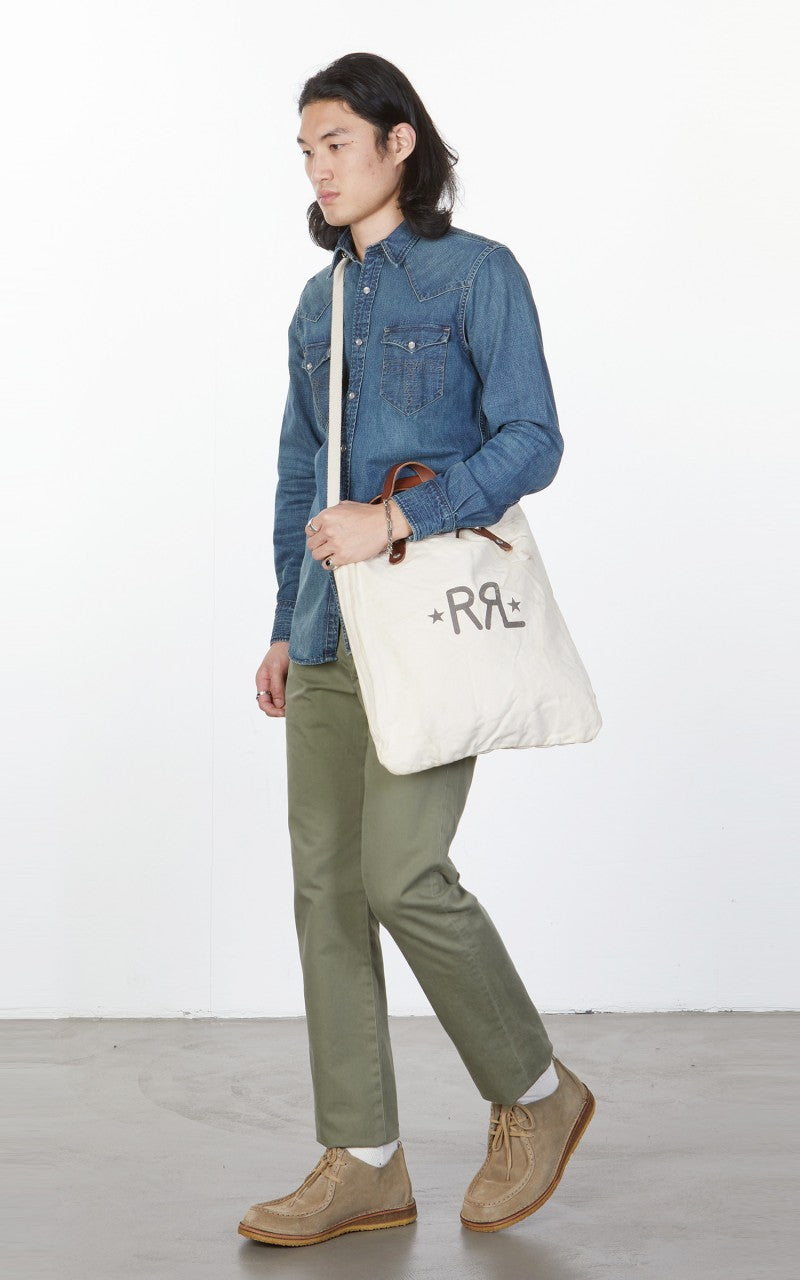 RRL Canvas Logo Market Tote Natural