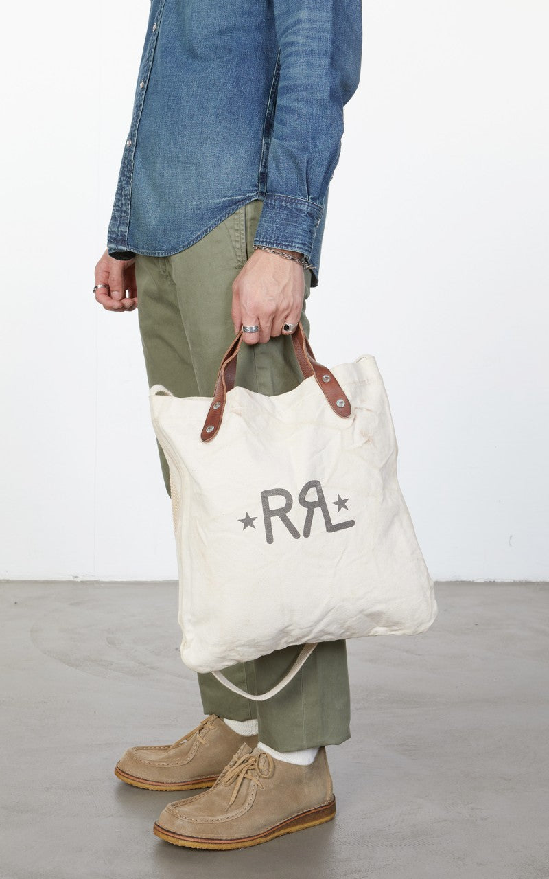RRL Canvas Logo Market Tote Natural