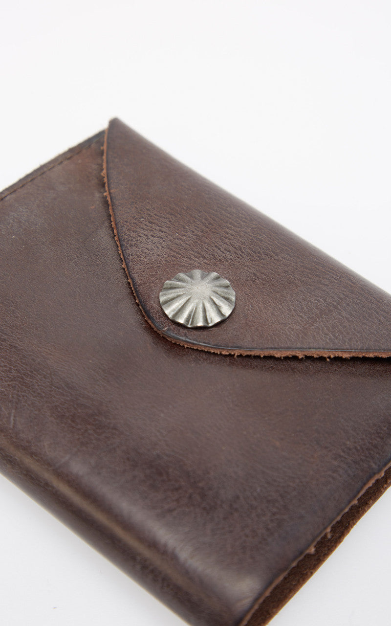 RRL Concha Envelope Wallet Dark Brown