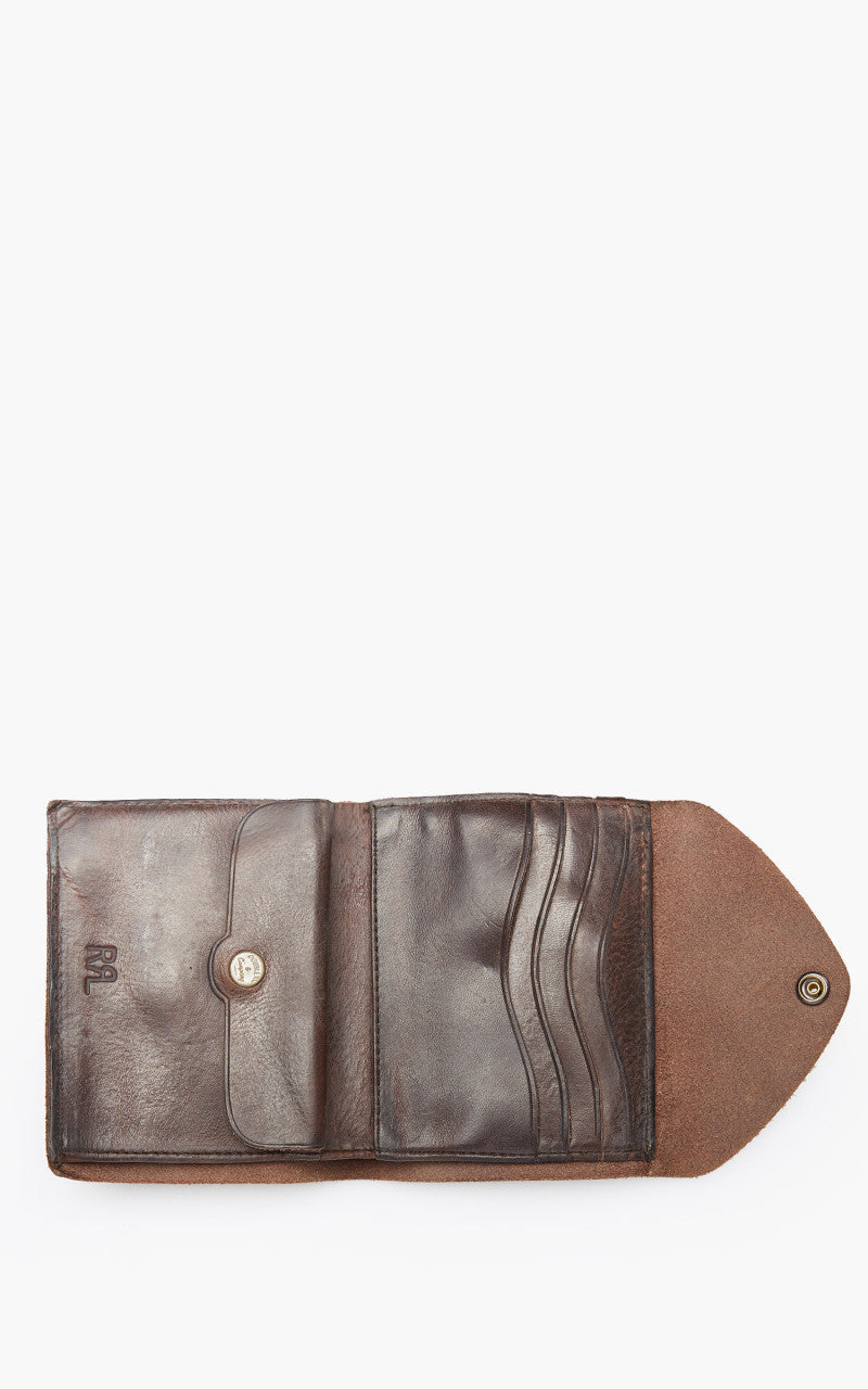 RRL Concha Envelope Wallet Dark Brown