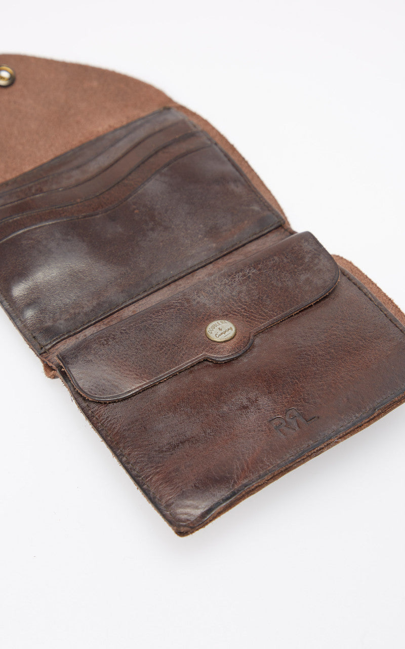 RRL Concha Envelope Wallet Dark Brown