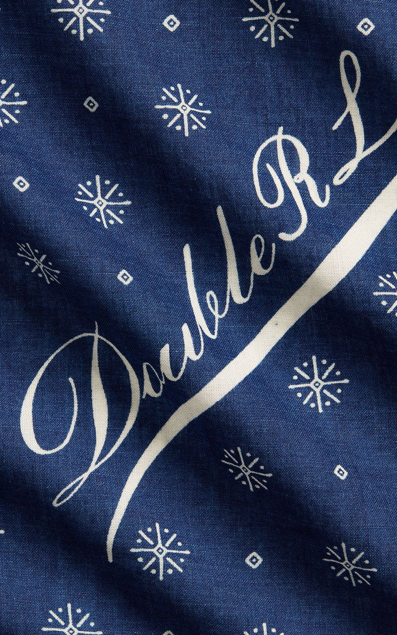 RRL Concha Logo Cotton Bandana Indigo/Cream