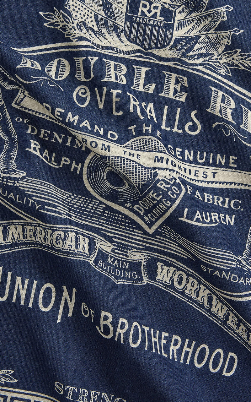 RRL Logo Cotton Bandana Indigo