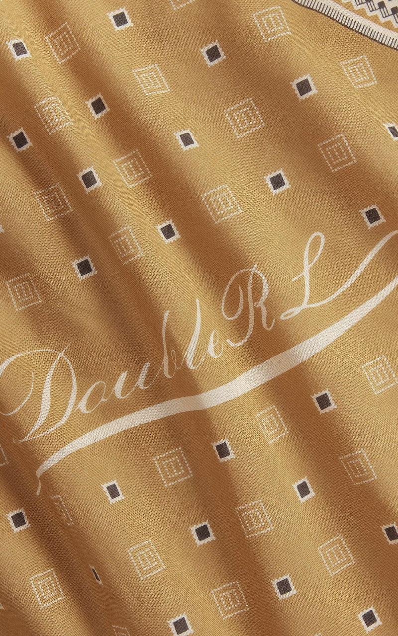 RRL Diamond Print Cotton Bandana Golden Tan/Cream/Brown