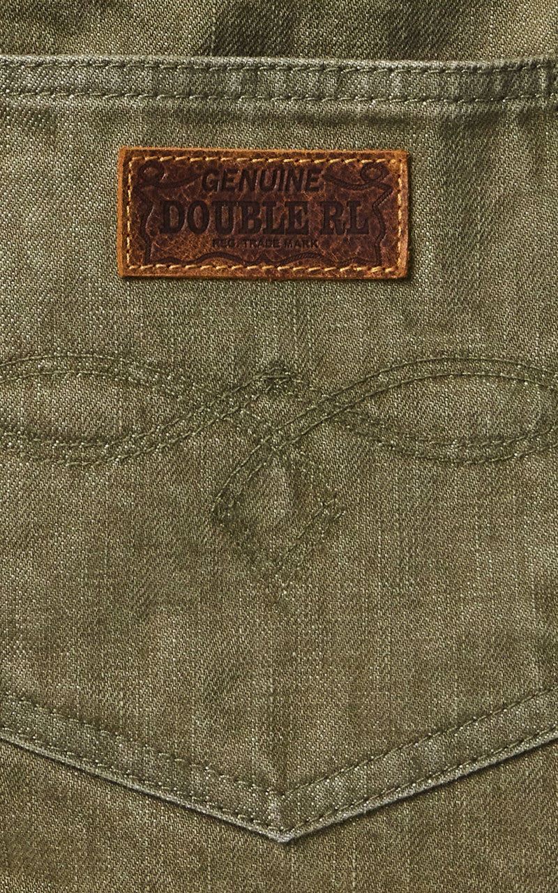 RRL Olsen Leather-Trim Twill Tote Olive