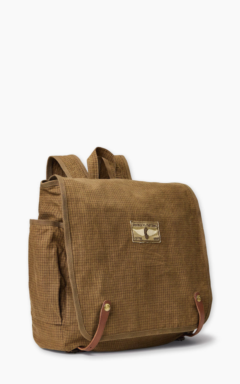 RRL Leather-Trim Oilcloth Backpack Brown