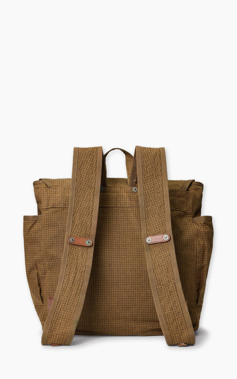 RRL Leather-Trim Oilcloth Backpack Brown