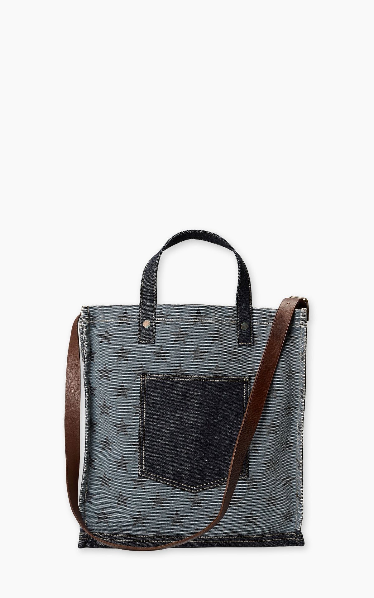 RRL Handwoven Indigo Tote Indigo/Cream/Brown