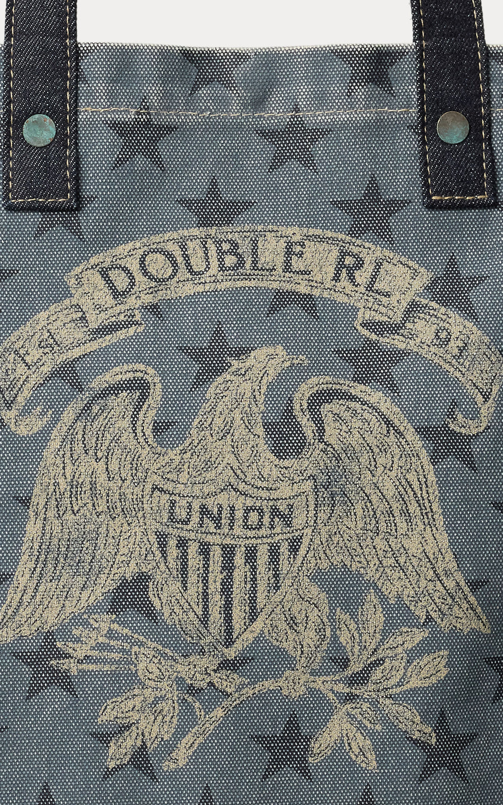 RRL Handwoven Indigo Tote Indigo/Cream/Brown
