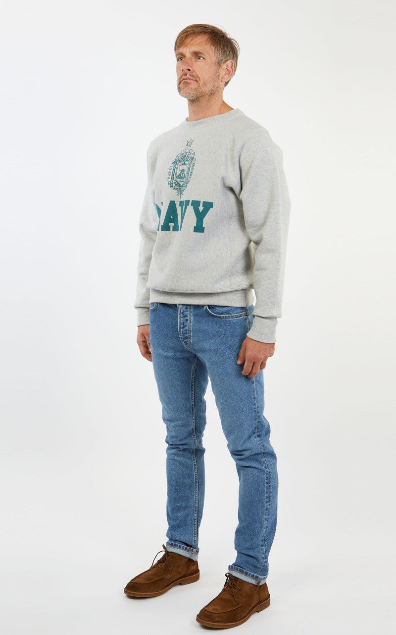 Warehouse & Co. 483 Navy Sweatshirt Heather Grey