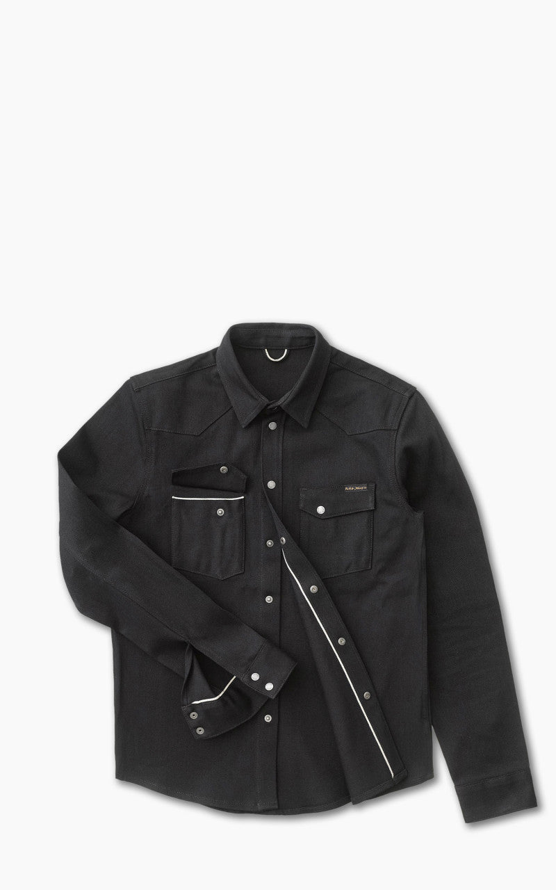 Nudie Jeans Jonas Denim Shirt Dry Black Selvage