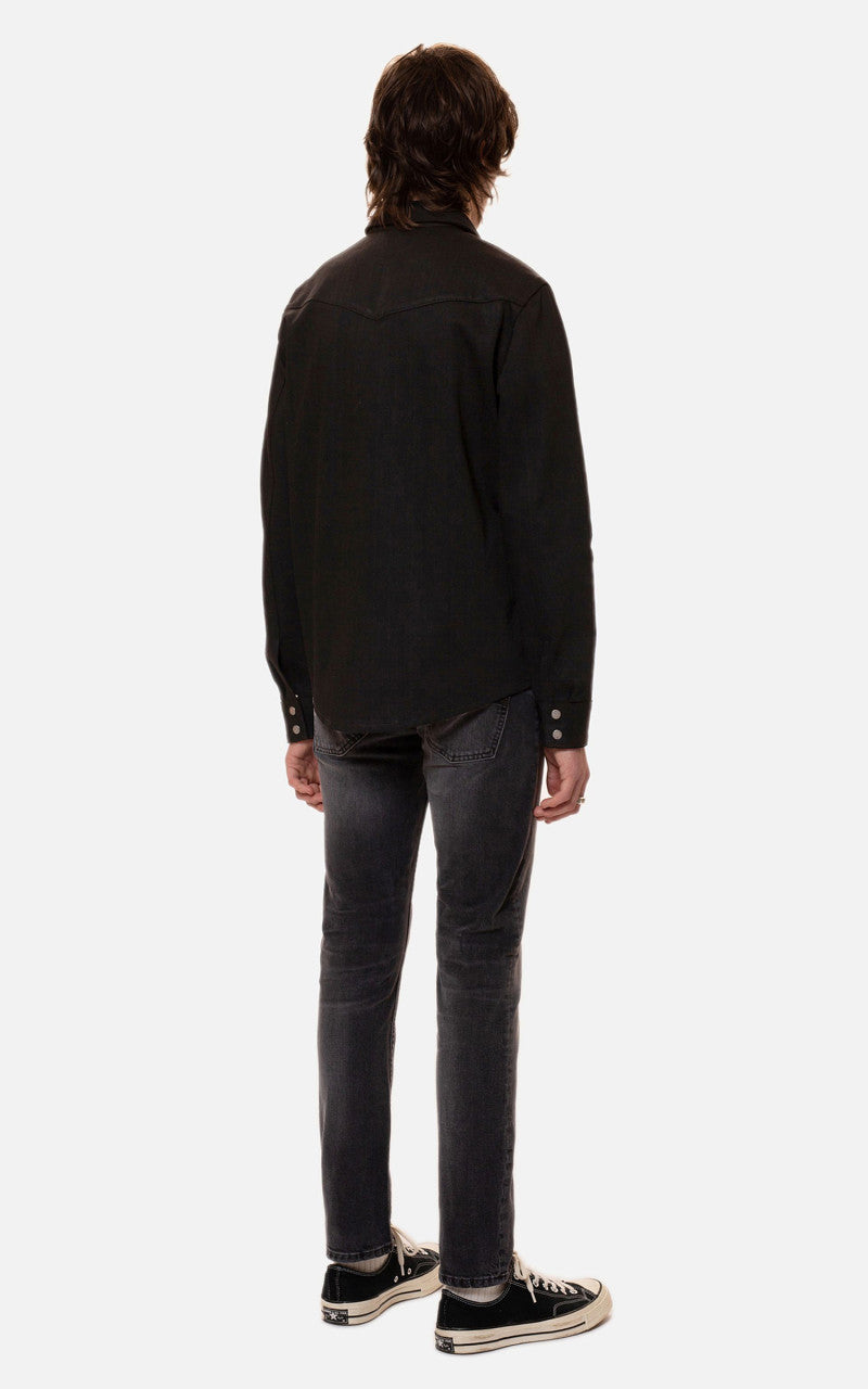 Nudie Jeans Jonas Denim Shirt Dry Black Selvage