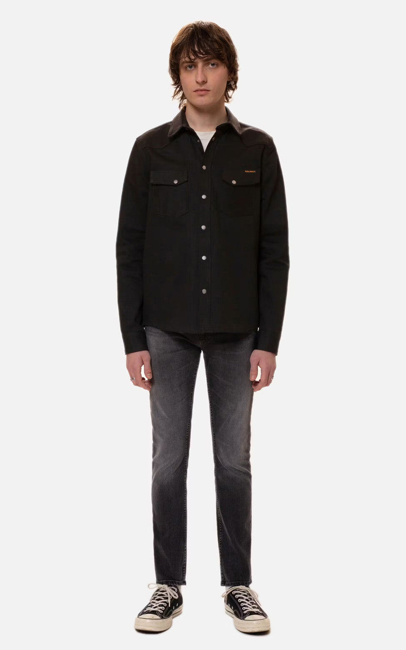 Nudie Jeans Jonas Denim Shirt Dry Black Selvage