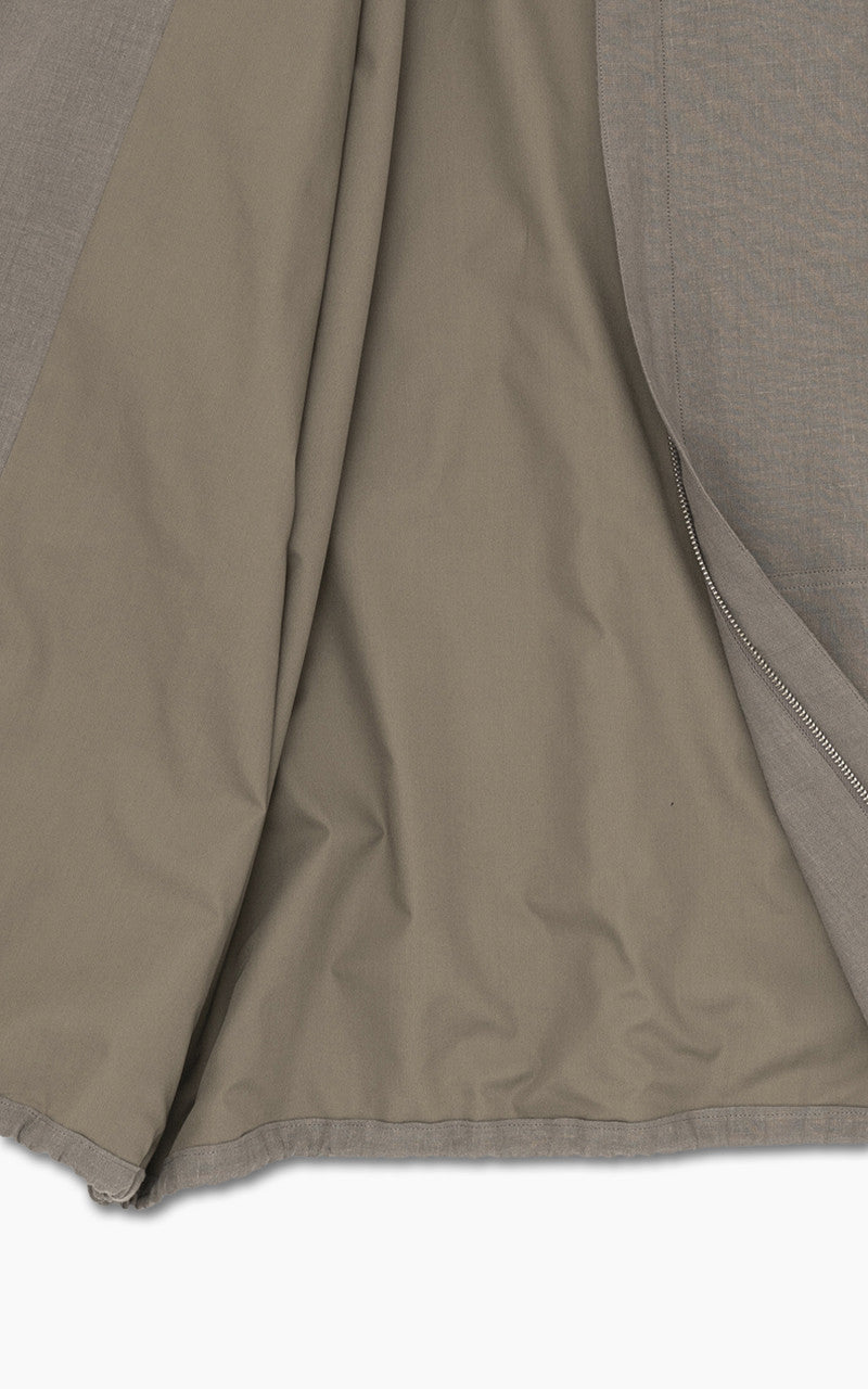 Still By Hand Peach Skin Linen Blouson Taupe