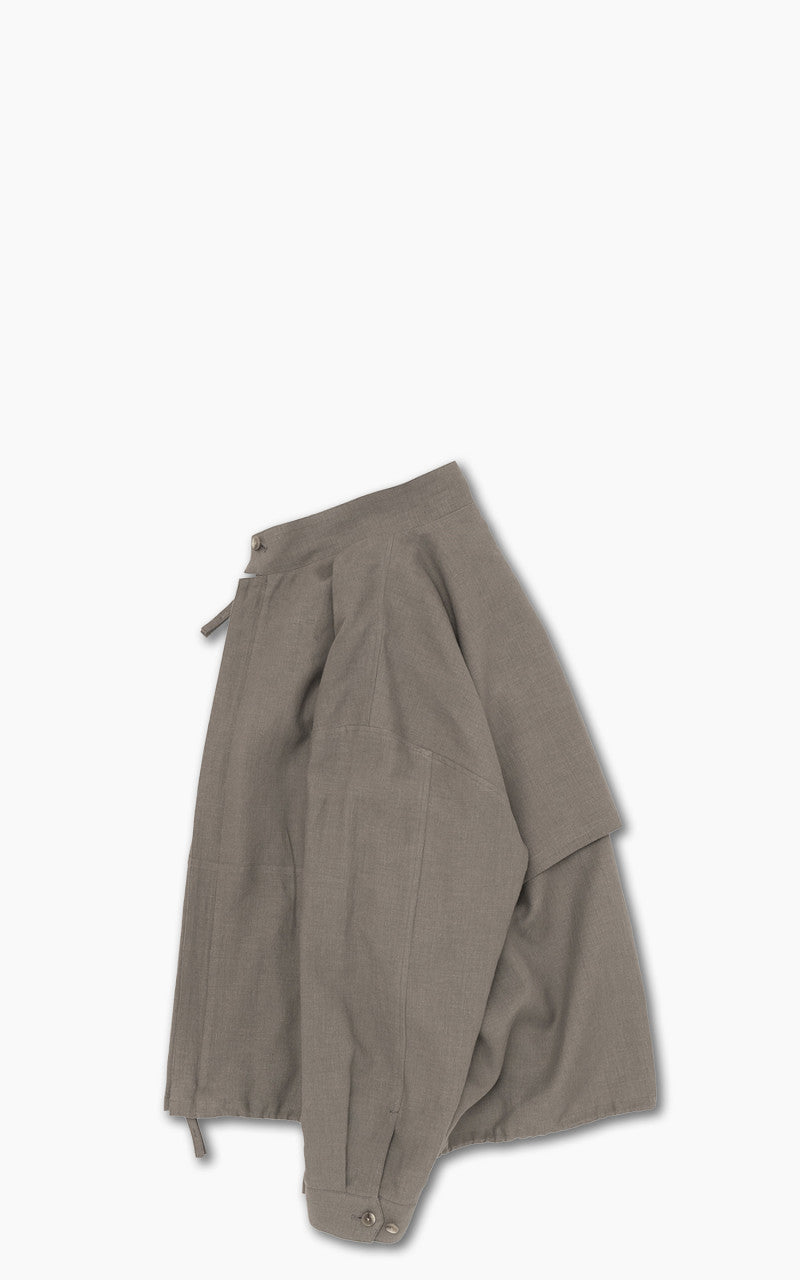 Still By Hand Peach Skin Linen Blouson Taupe
