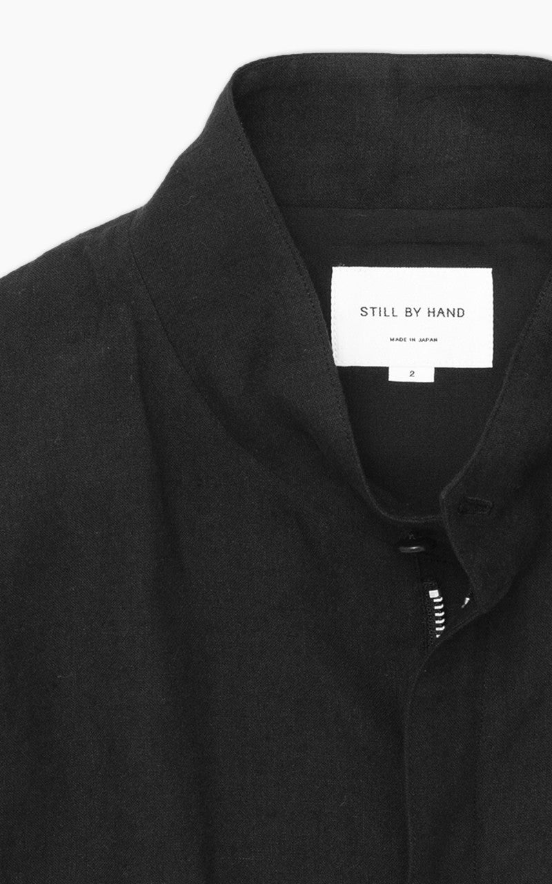 Still By Hand Peach Skin Linen Blouson Ink Black