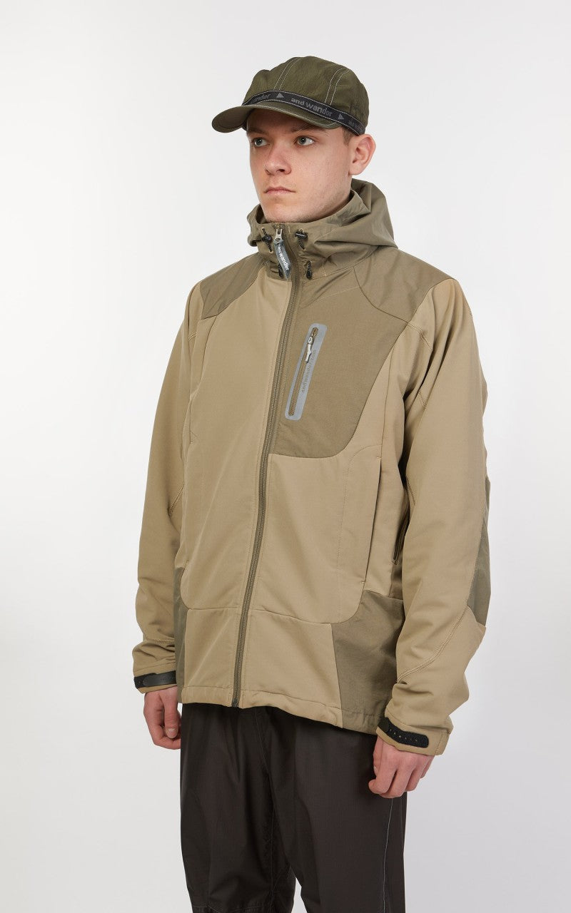 and wander Stretch Shell Jacket Dark Beige