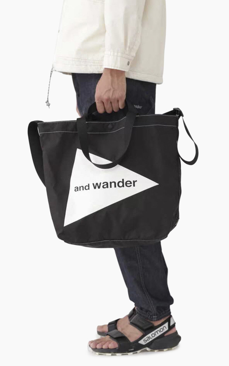 and wander CORDURA Logo Tote Bag Large Black