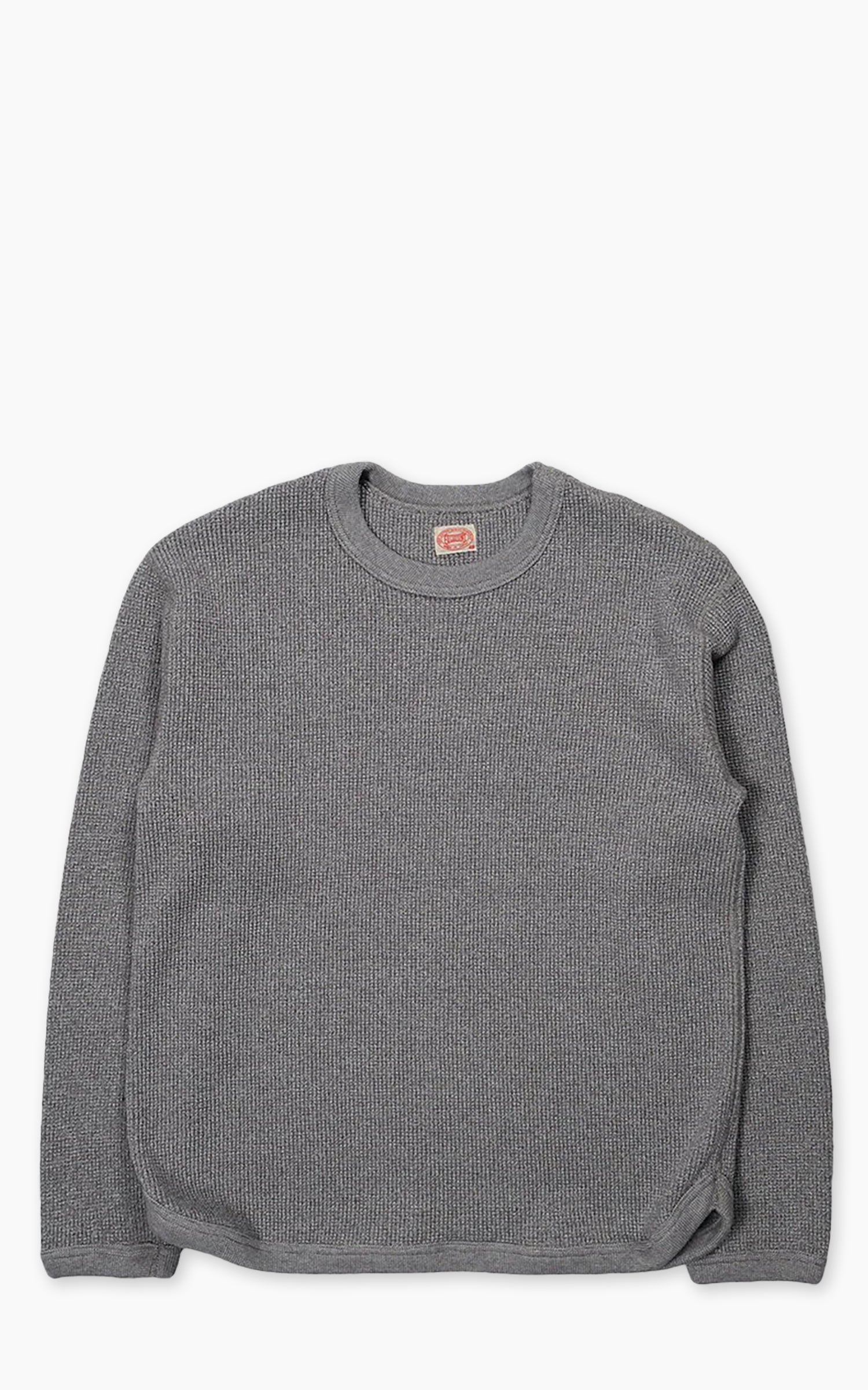 Fullcount 5964-24 Twisted Heavyweight Waffle Longsleeve T-Shirt Heather Grey