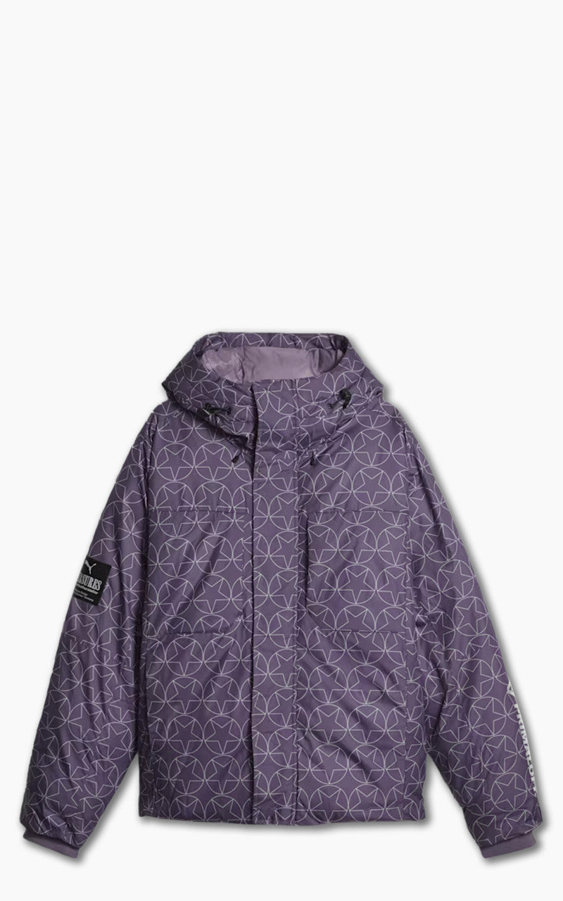 Puma x PLEASURES Puffer Jacket Purple Charcoal