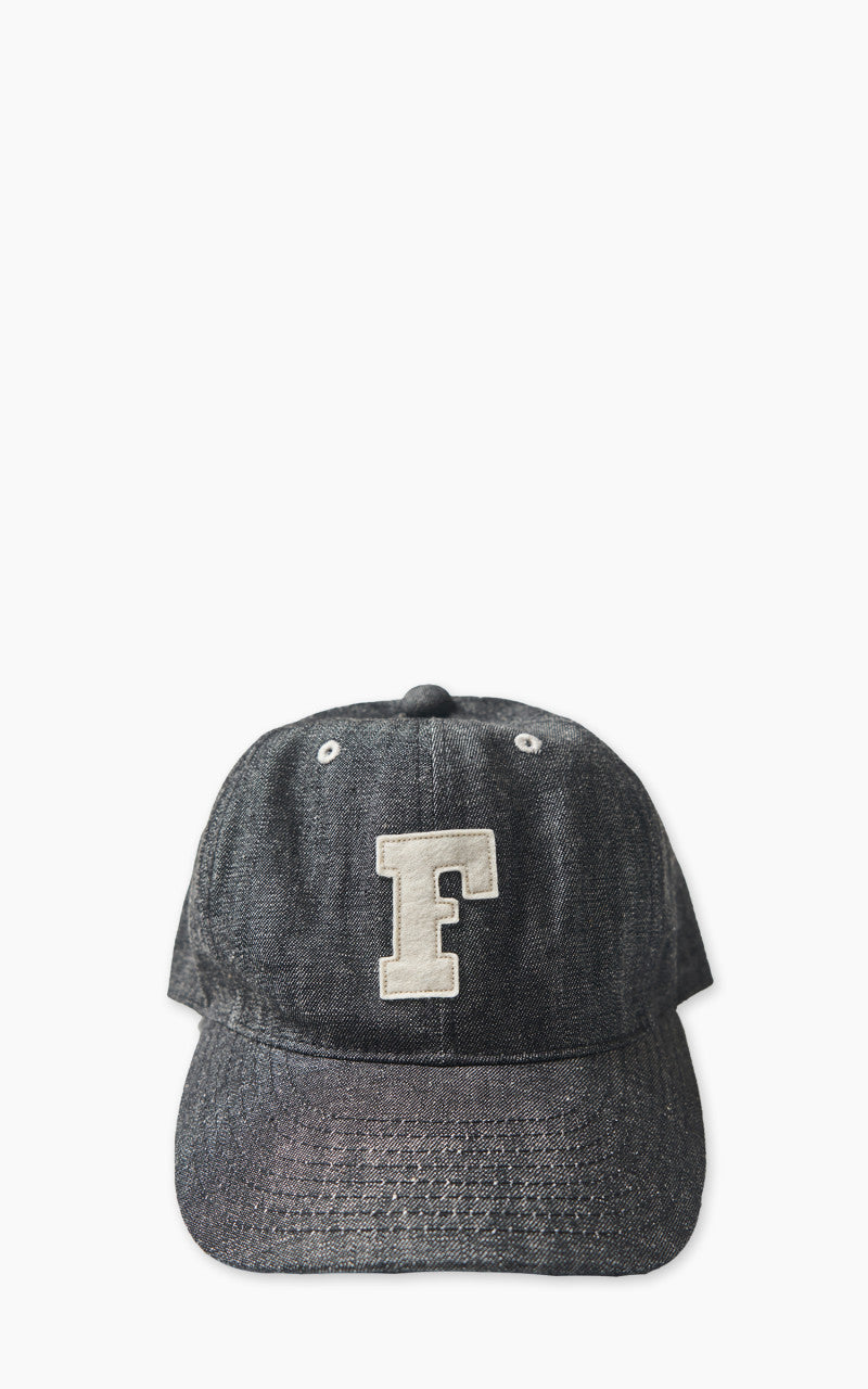 Fullcount 6843HW 6-Panel Denim Baseball Cap 'F' Patch Black
