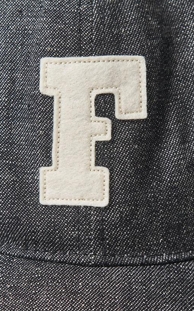 Fullcount 6843HW 6-Panel Denim Baseball Cap 'F' Patch Black
