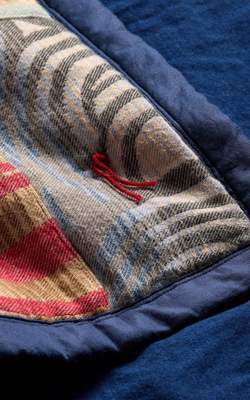 RRL Hand-Embroidered Indigo Quilt Red/Brown/Blue Multi