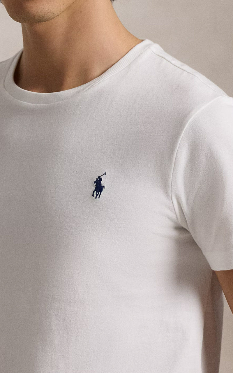 Polo Ralph Lauren Custom Slim Fit Jersey Crewneck T-Shirt White