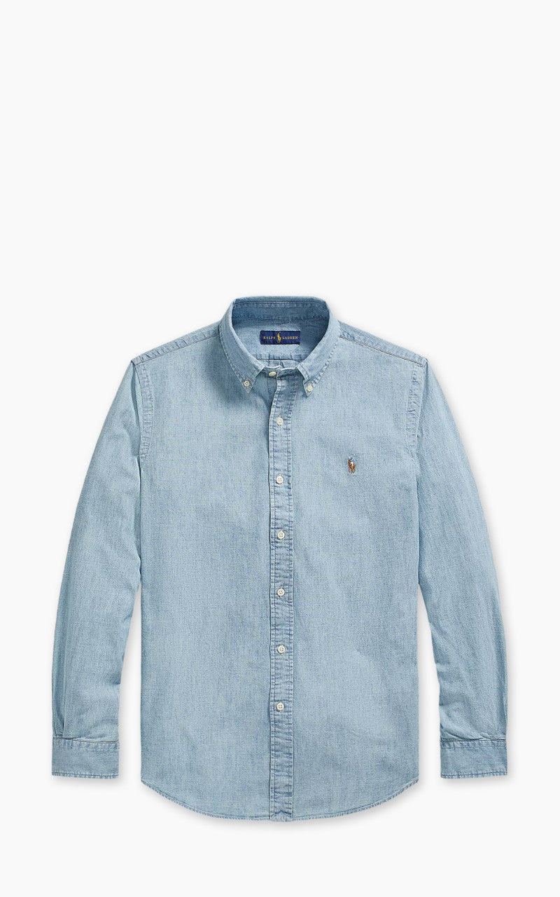 green emerald velvet dress Polo Ralph Lauren Custom Fit Chambray Shirt Blue