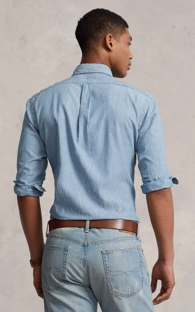 Polo Ralph Lauren Custom Fit Chambray Shirt Blue