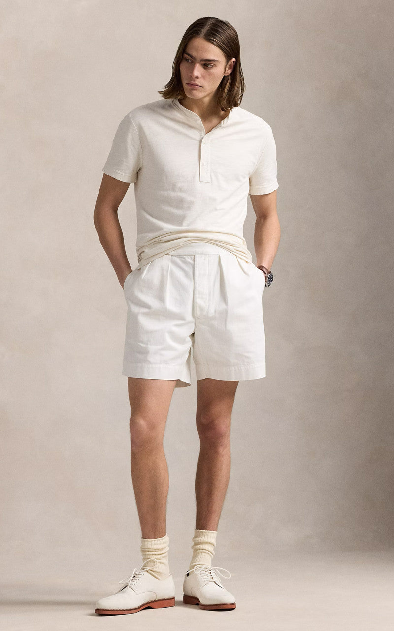 Polo Ralph Lauren Terry Short-Sleeve Henley Shirt Estate Cream