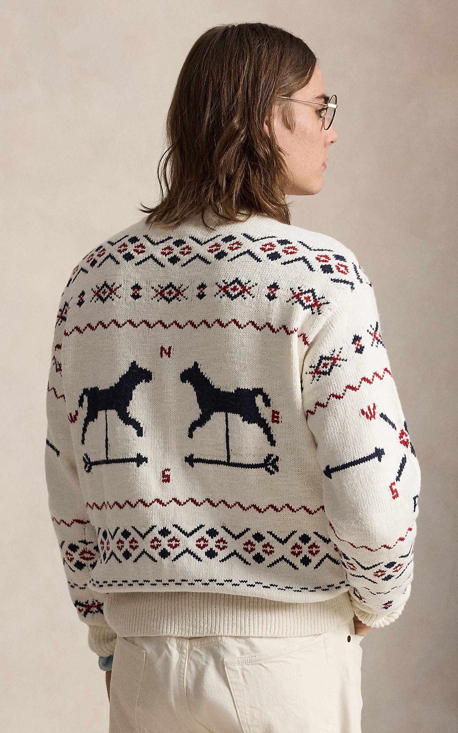 Polo Ralph Lauren Weathervane Cotton-Blend Sweater Cream Combo