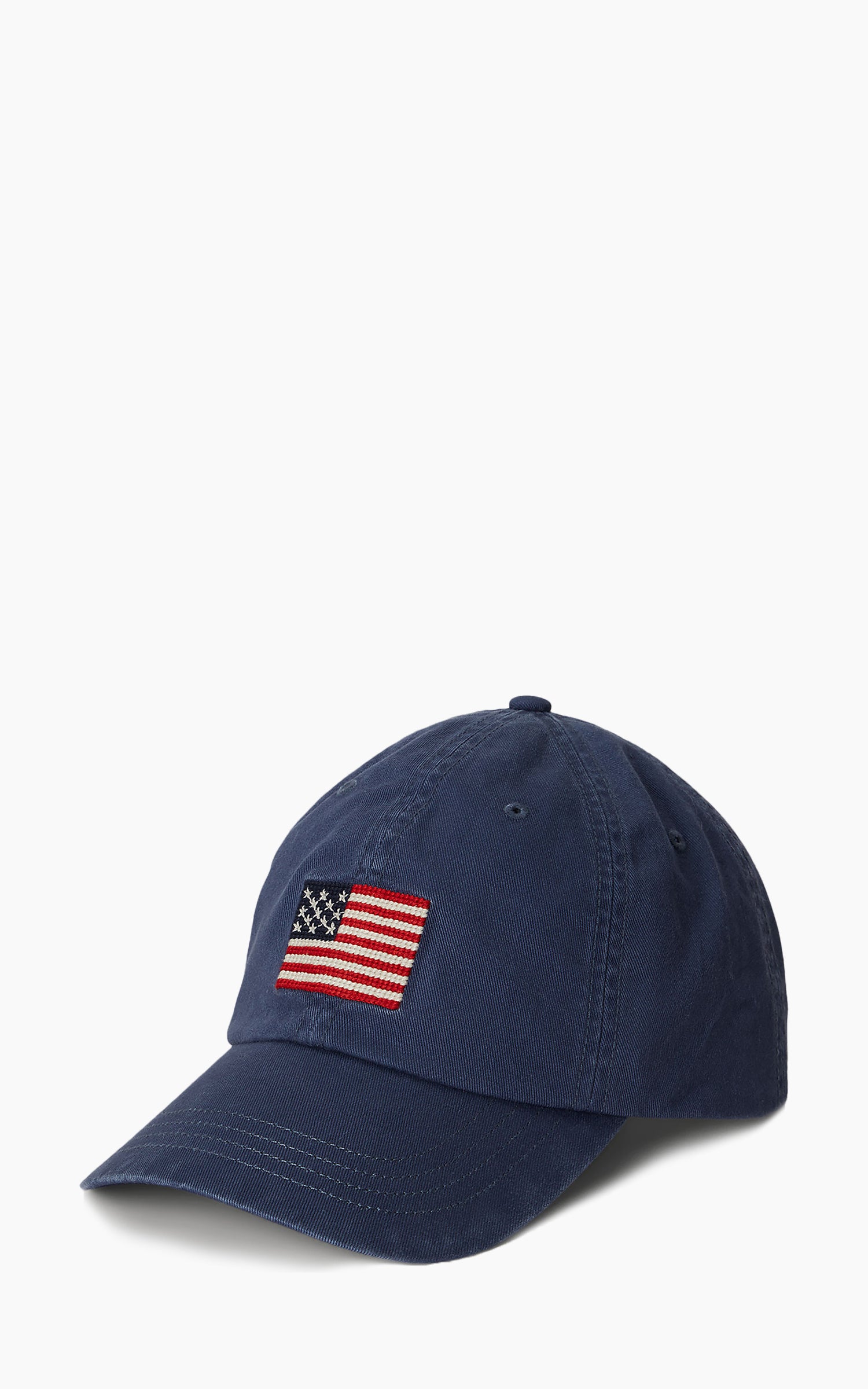Polo Ralph Lauren Flag-Embroidered Twill Ball Cap Light Navy