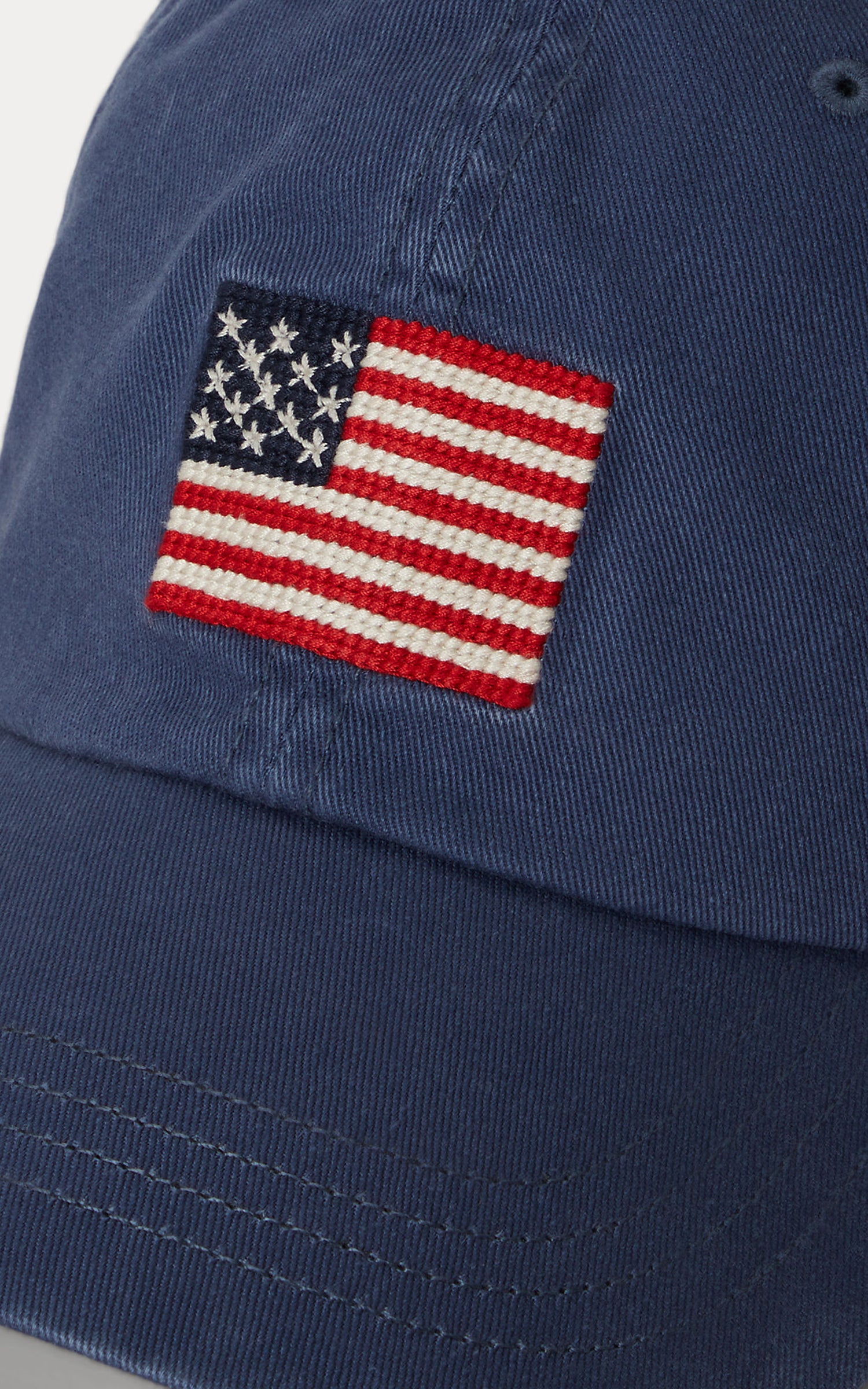 Polo Ralph Lauren Flag-Embroidered Twill Ball Cap Light Navy