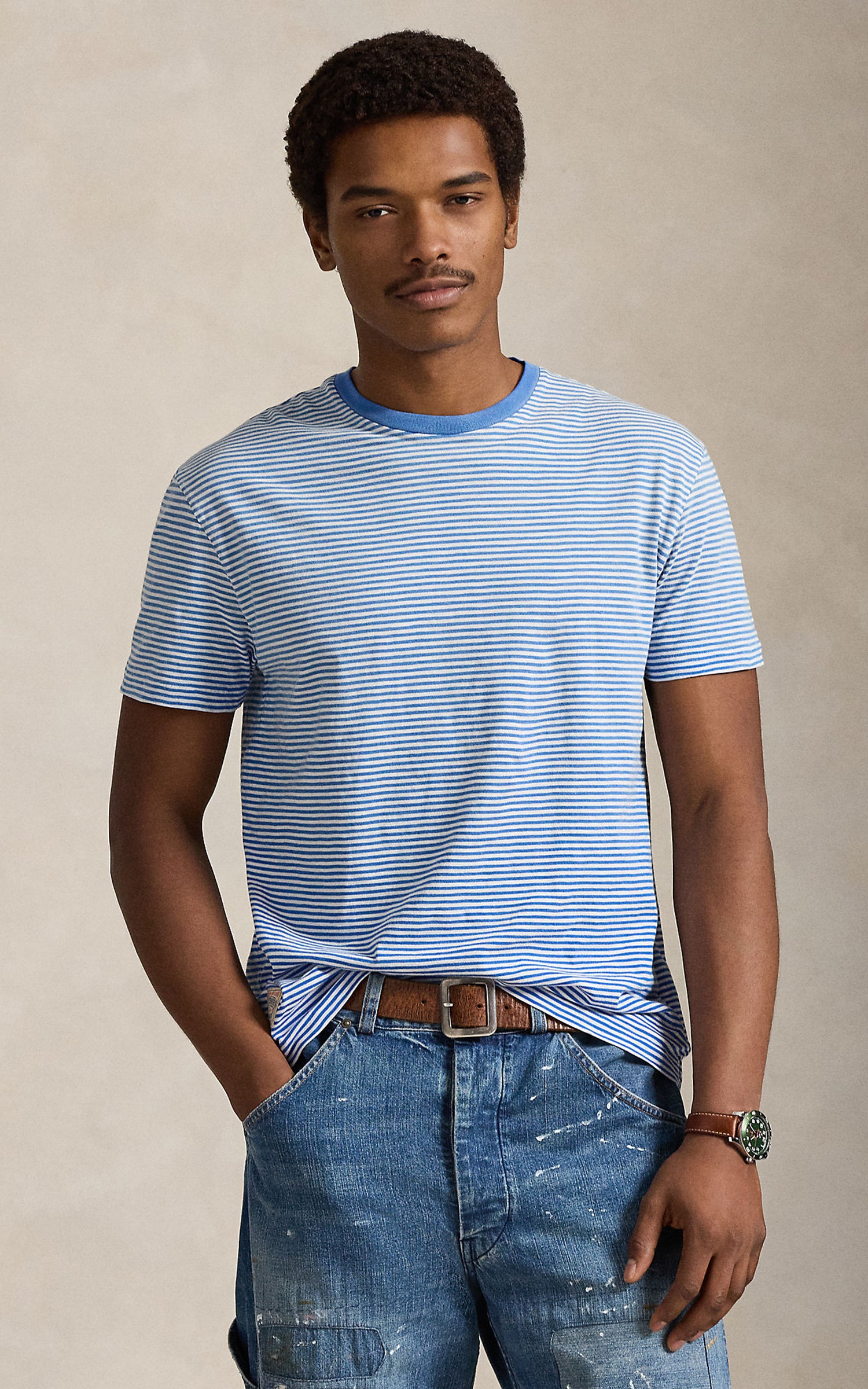 Polo Ralph Lauren Classic Fit Striped Jersey T-Shirt Dakota Blue Multi