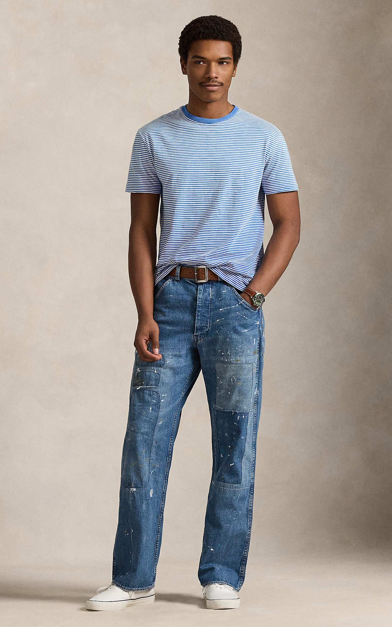 Polo Ralph Lauren Classic Fit Striped Jersey T-Shirt Dakota Blue Multi