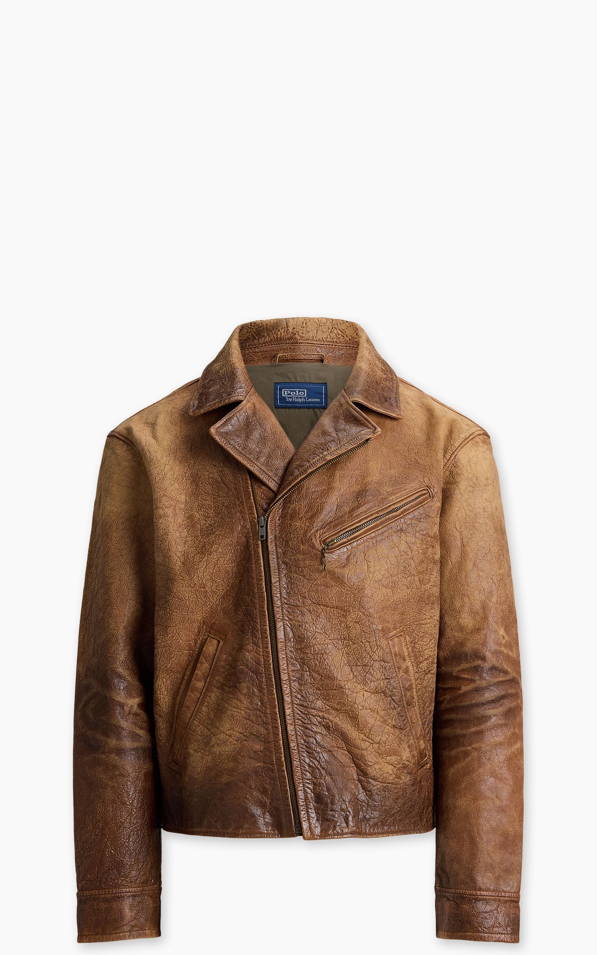 Polo Ralph Lauren Leather Newsboy Jacket Brown X