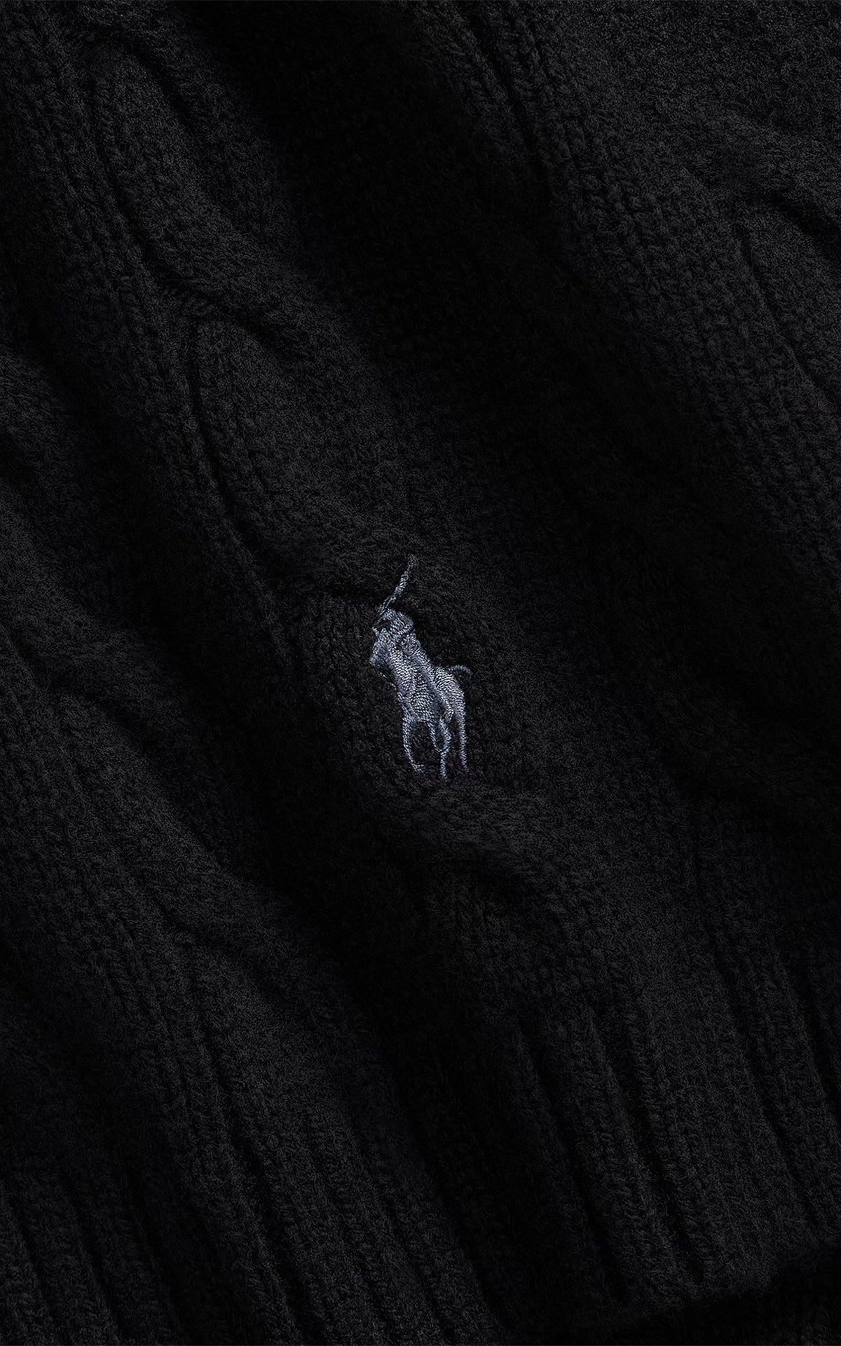Polo Ralph Lauren Cable-Knit Wool-Cashmere Scarf Polo Black