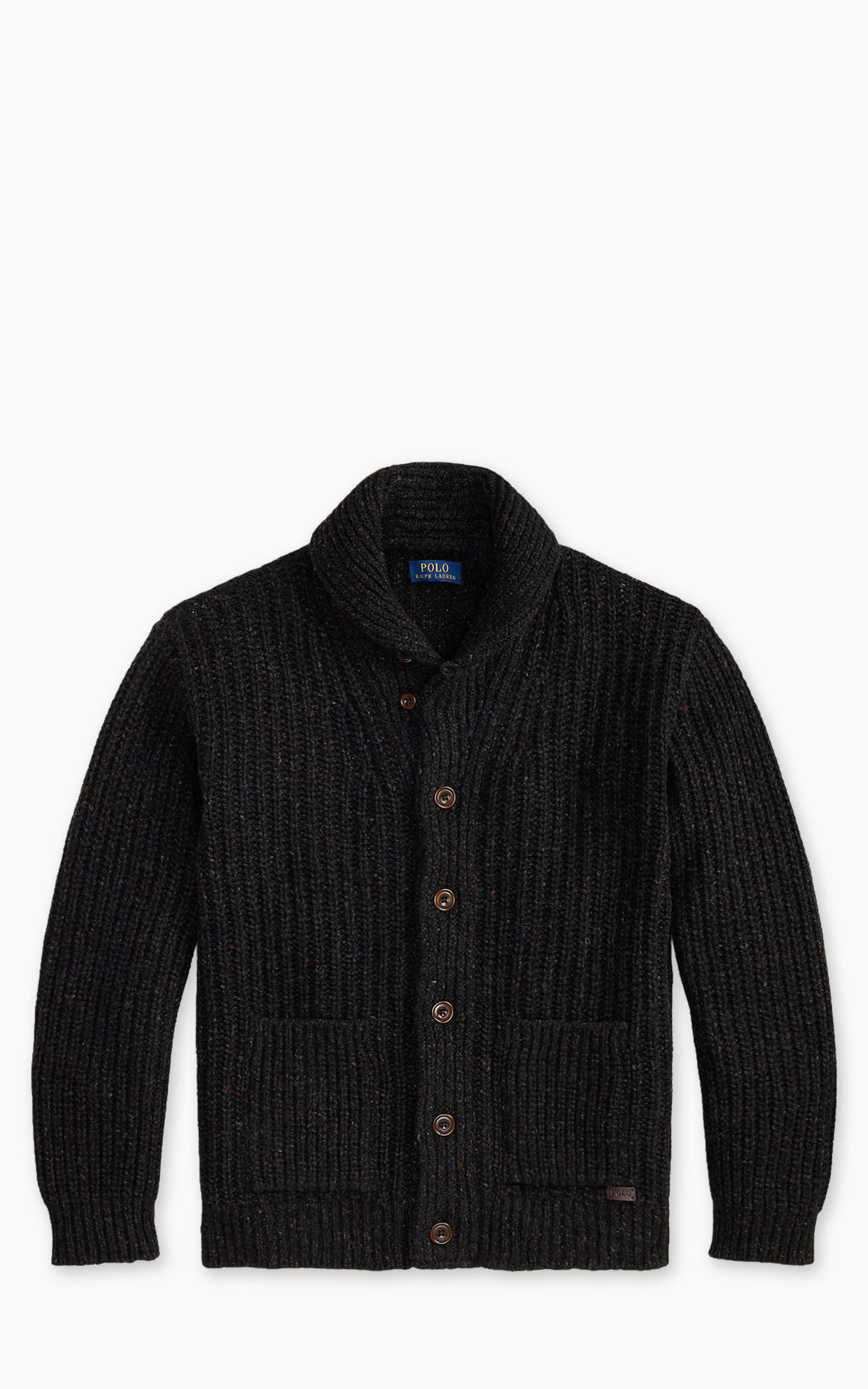 Polo Ralph Lauren Wool-Blend Shawl Cardigan Black Marl
