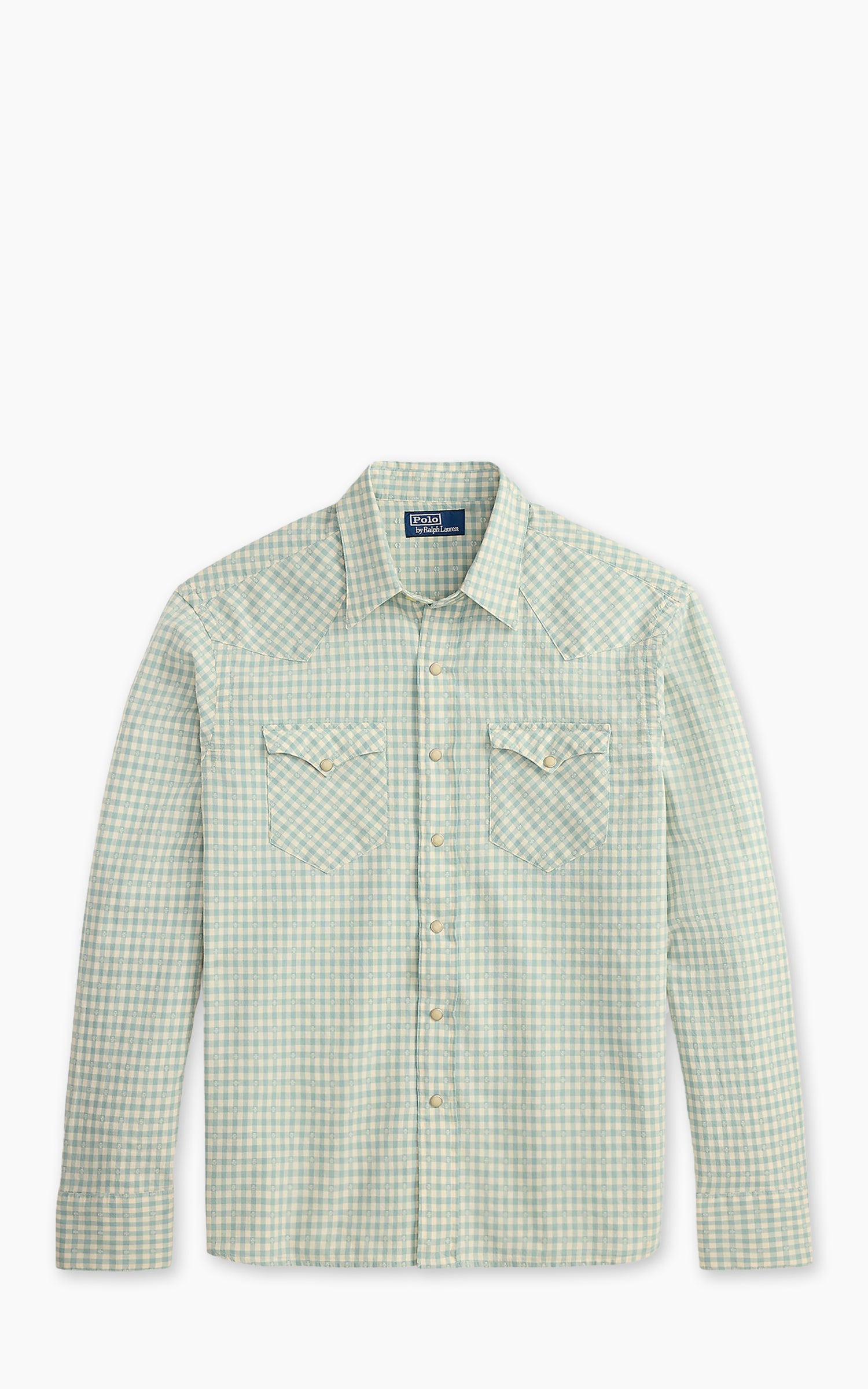 Polo Ralph Lauren Classic Fit Madras Western Shirt Off White Green