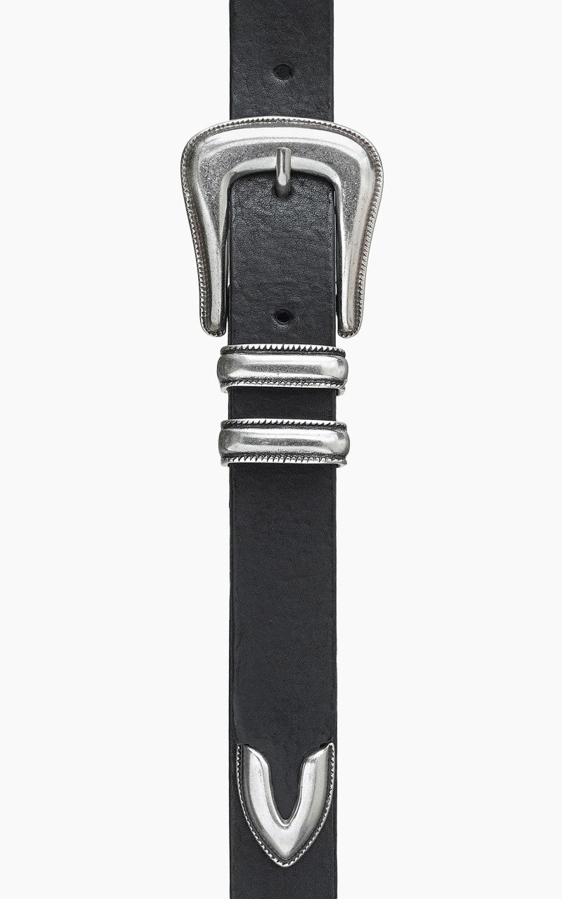 Nudie Jeans Western Silver Belt Black
