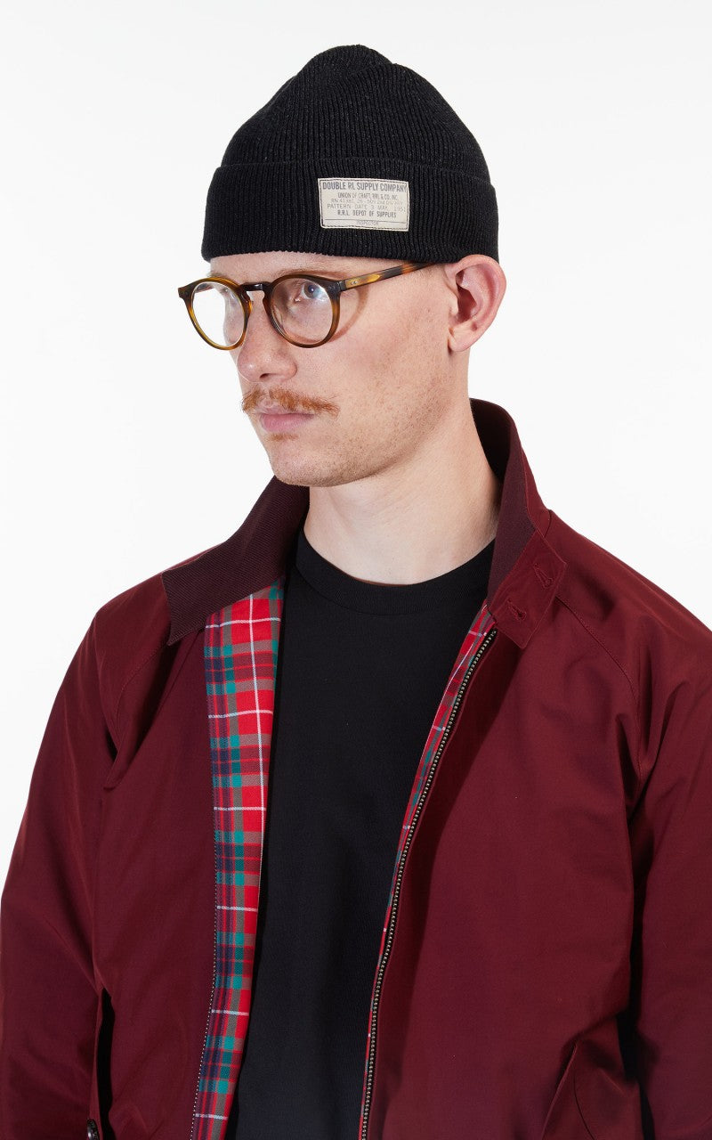 RRL Cotton Watch Cap Black Indigo