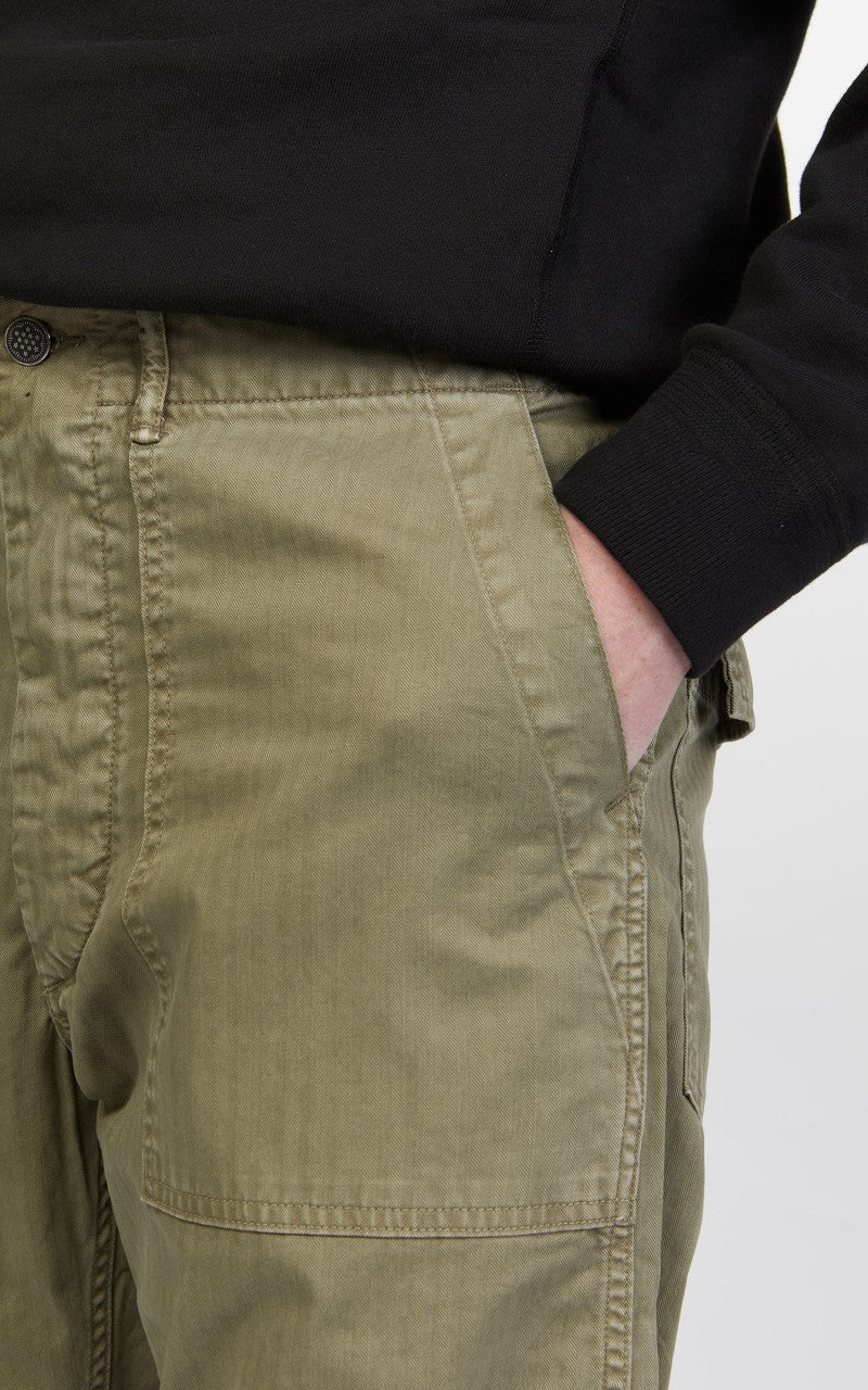 RRL Army Utility Flat Pant Herringbone Brewster Green
