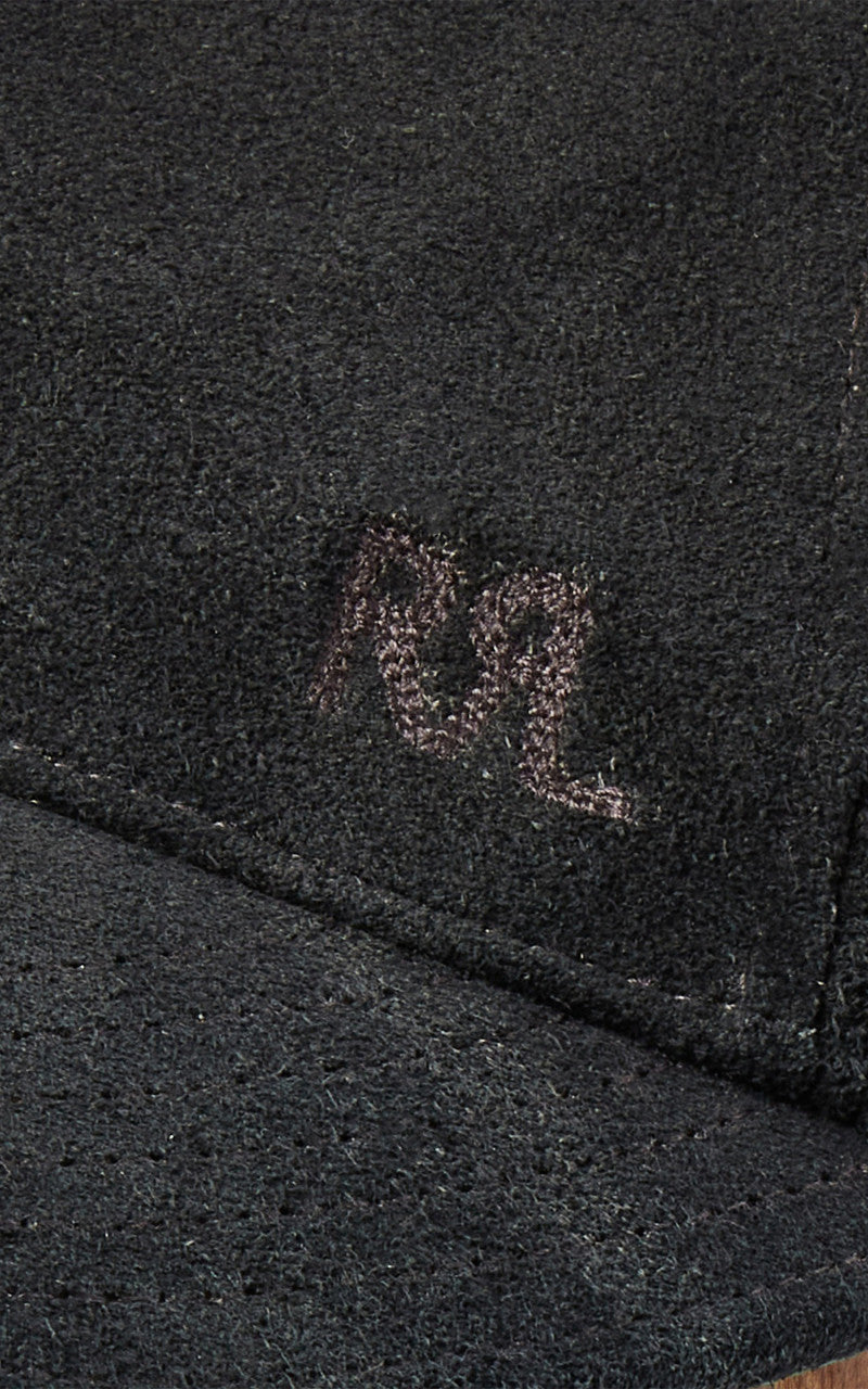 RRL Roughout Suede Ball Cap Black