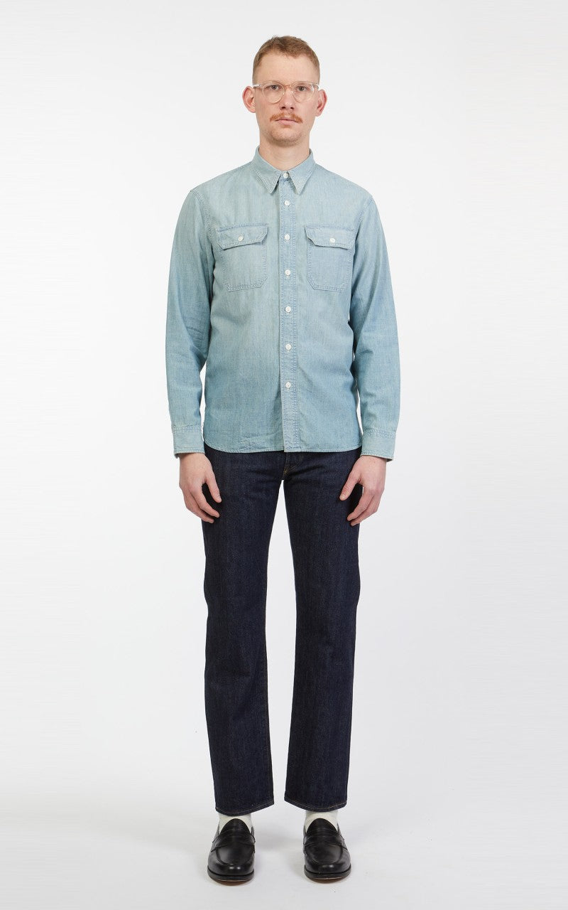 RRL Illinois Work Shirt Chambray Indigo