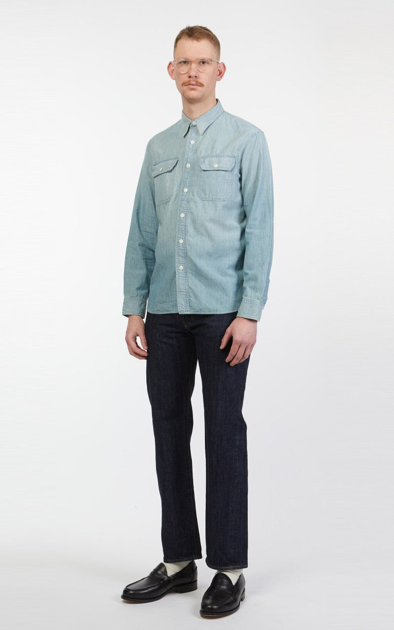 RRL Illinois Work Shirt Chambray Indigo