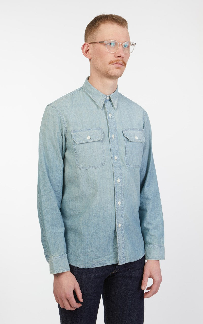 RRL Illinois Work Shirt Chambray Indigo